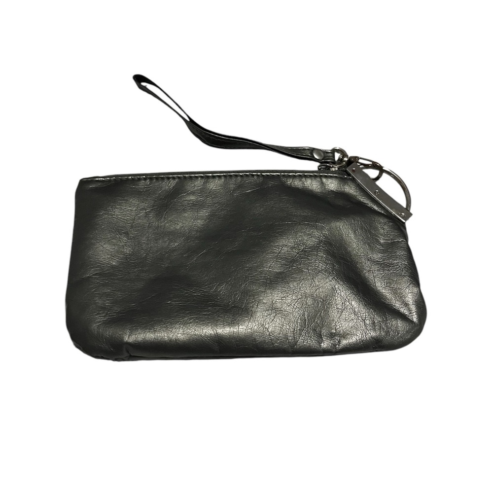 Dark Silver Elegant Black Wristlet Clutch